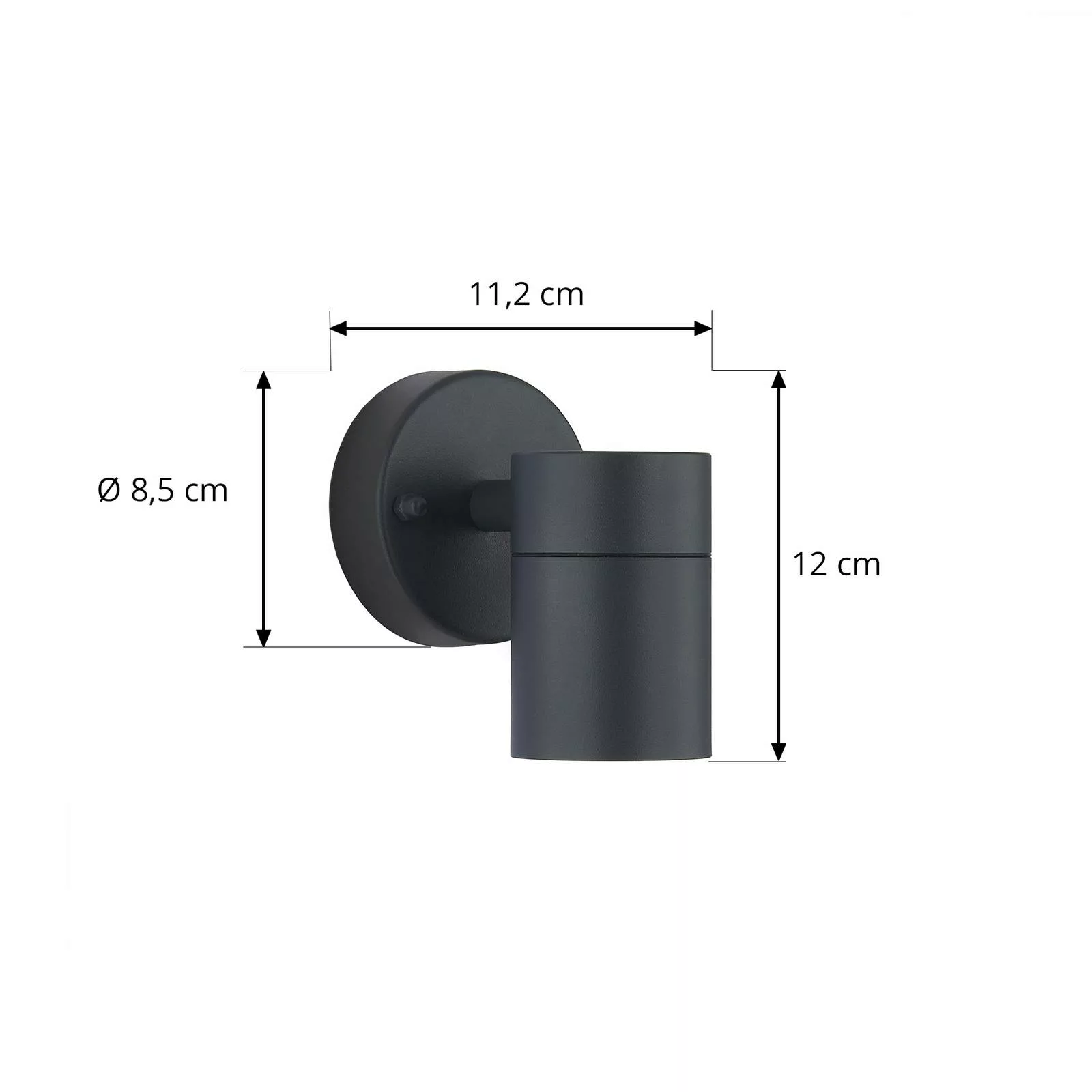Lindby Außenwandlampe Inaye, GU10, 12 cm, schwarz, Aluminium günstig online kaufen