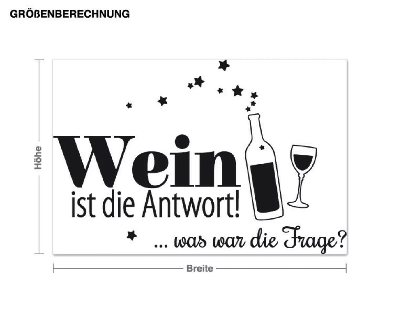 Wandtattoo Küchenspruch Wein ist die Antwort günstig online kaufen