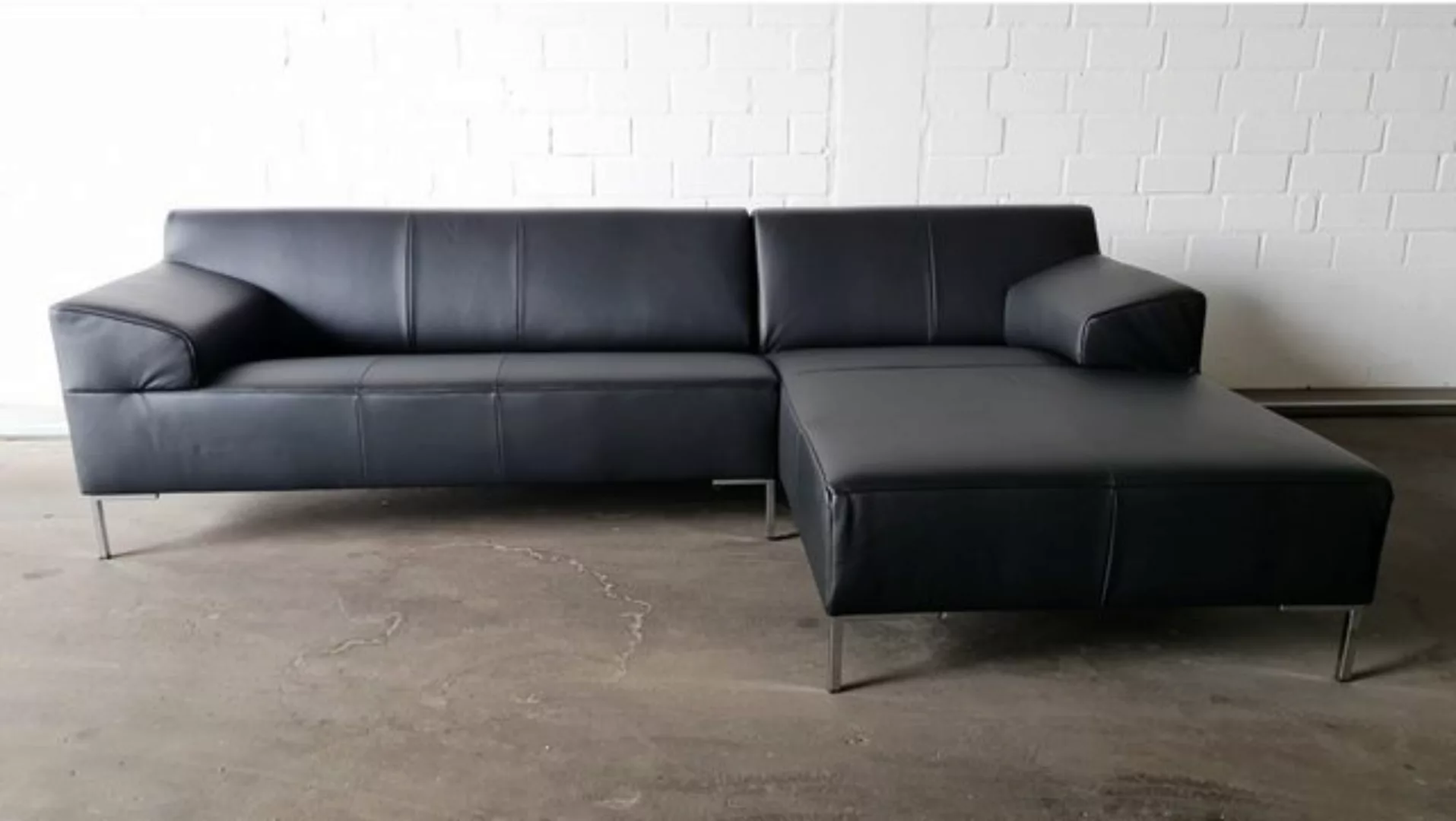 Rolf Benz Ecksofa ROLF BENZ Ecksofa Freistil 180 rechts Leder schwarz 260x1 günstig online kaufen