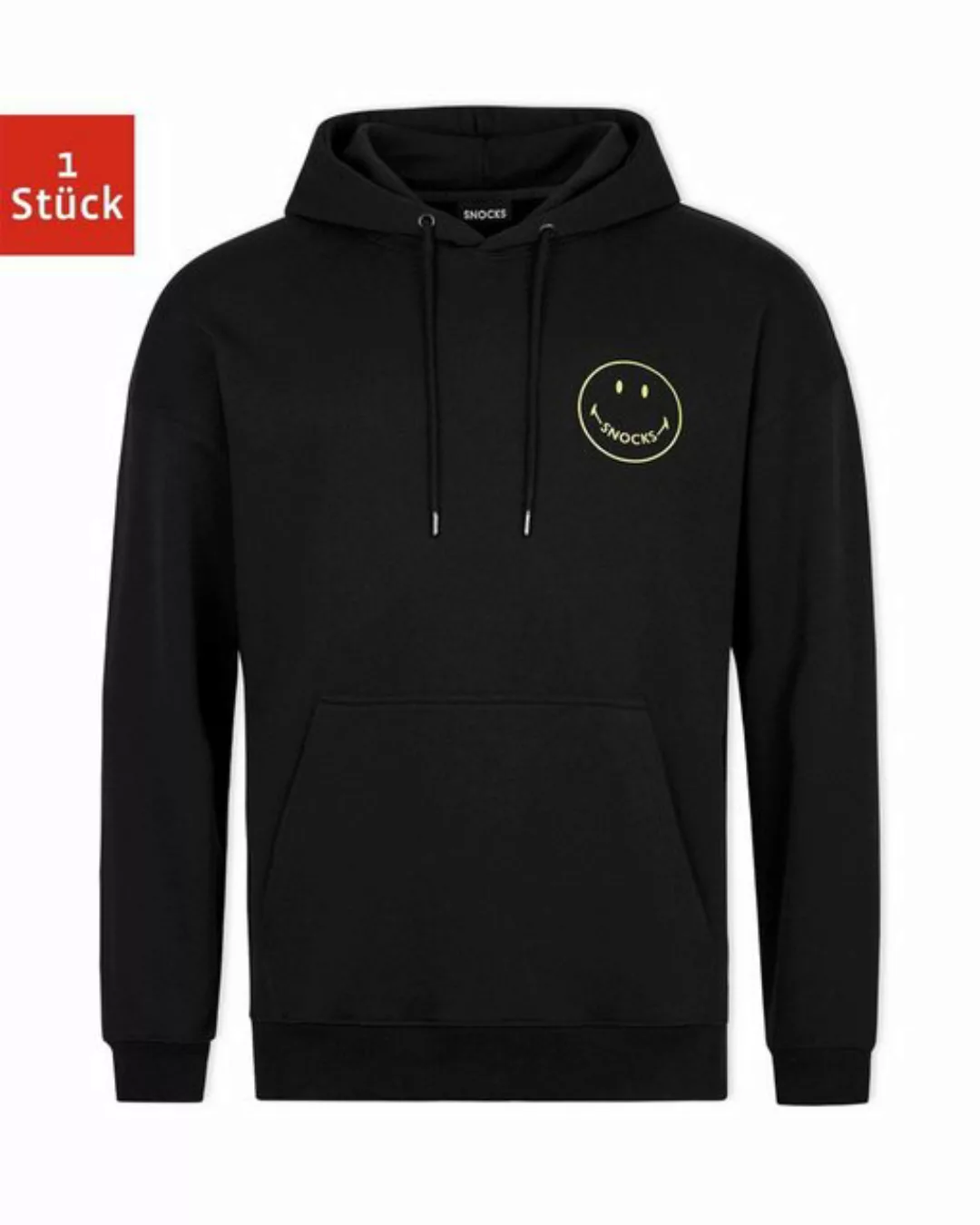 SNOCKS Kapuzenpullover aus 100% Bio-Baumwolle, aus SMILEY X SNOCKS Collecti günstig online kaufen