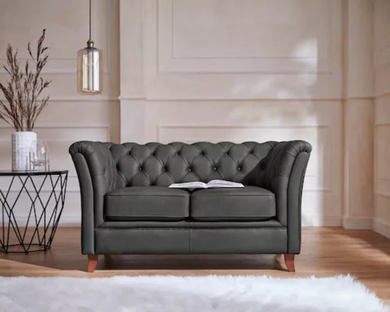 Home affaire Chesterfield-Sofa "Reims", mit echter Chesterfield-Knopfheftun günstig online kaufen