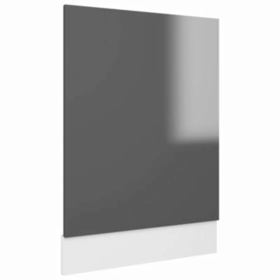 Geschirrspülerblende Hochglanz-grau 45x3x67 Cm Spanplatte günstig online kaufen