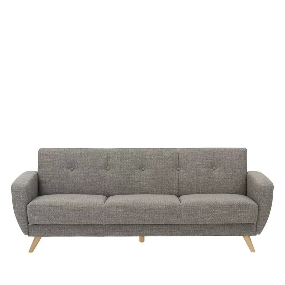 Zweisitzer Schlafsofa grau mit Rücken Klappmechanik 230 cm breit günstig online kaufen