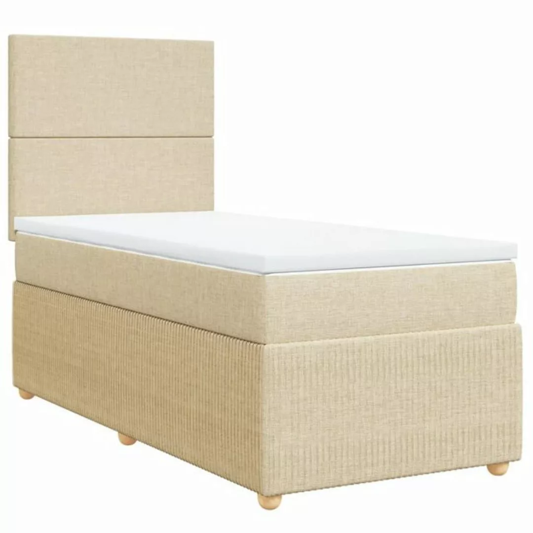 vidaXL Bett Boxspringbett mit Matratze Creme 80x200 cm Stoff günstig online kaufen