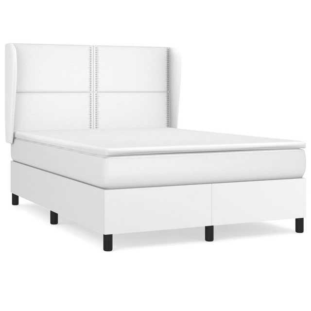 vidaXL Boxspringbett mit Matratze Weiß 140x190 cm Kunstleder1466683 günstig online kaufen