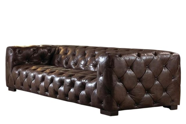 Xlmoebel Sofa Großes Ledersofa mit Chesterfield-Design in 250 cm Größe, 1 T günstig online kaufen