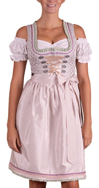 Entari Dirndl 549GT Trachtenkleid Beige Lila geblümt (2tlg) günstig online kaufen