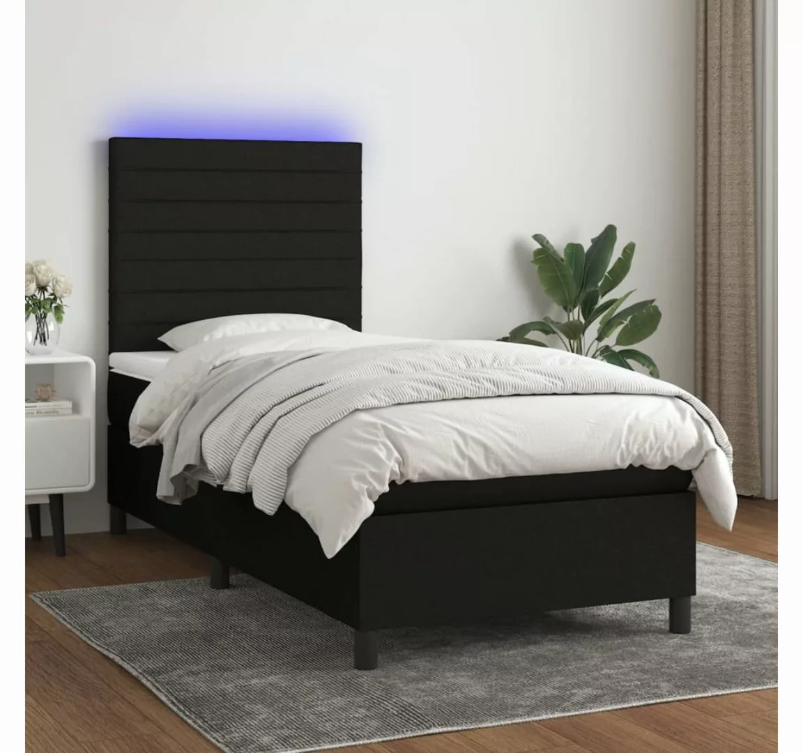 vidaXL Boxspringbett Bett Boxspringbett mit Matratze & LED Stoff (100 x 200 günstig online kaufen