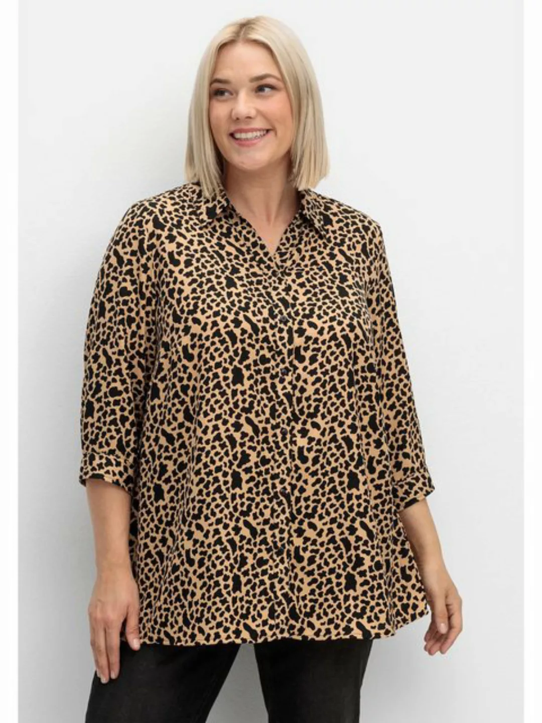 Sheego Druckbluse "Große Größen", mit Animalprint, in leichter A-Linie günstig online kaufen