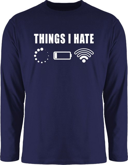 Shirtracer Rundhalsshirt Things I hate weiß Sprüche Statement mit Spruch günstig online kaufen