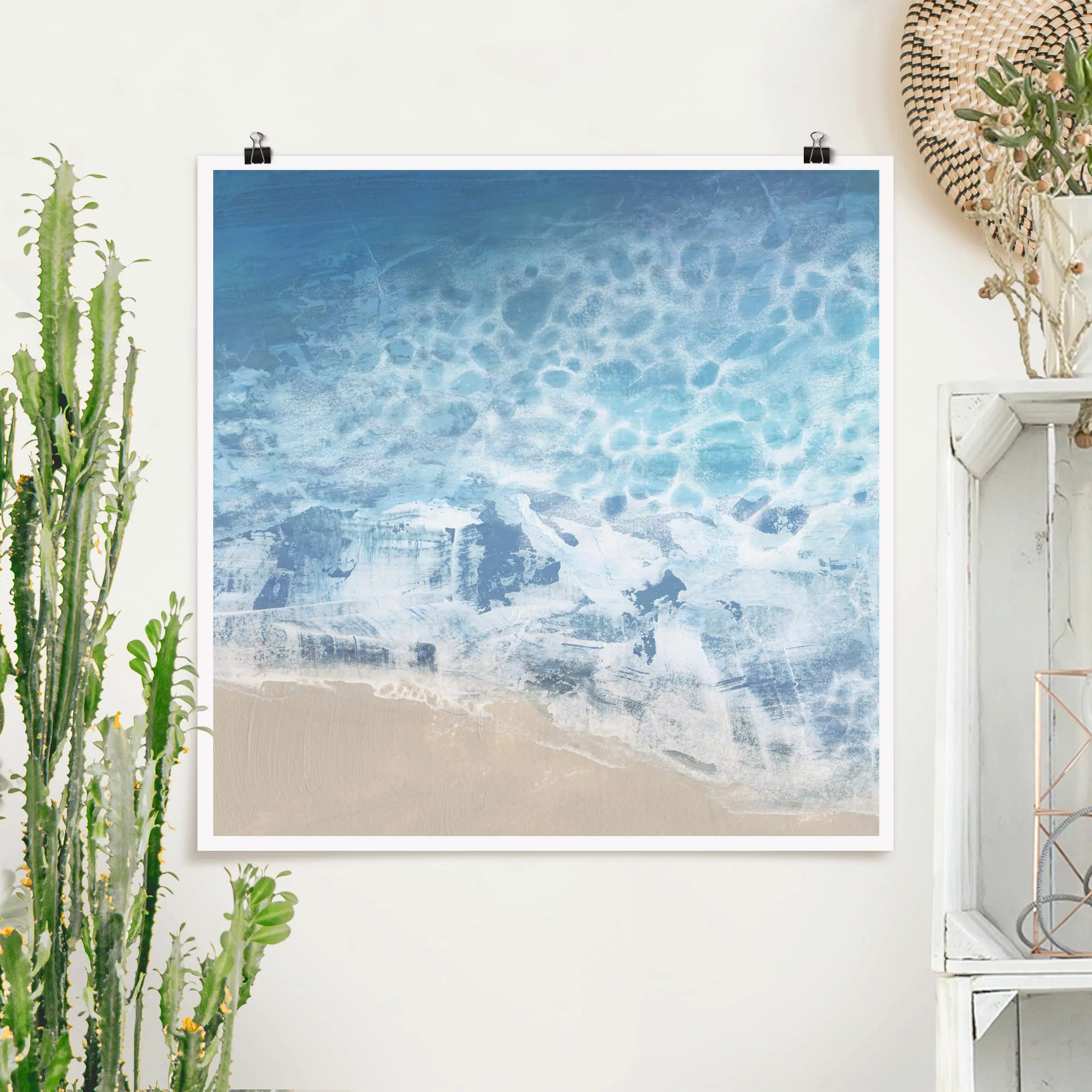 Poster Strand - Quadrat Ebbe und Flut in Farbe II günstig online kaufen