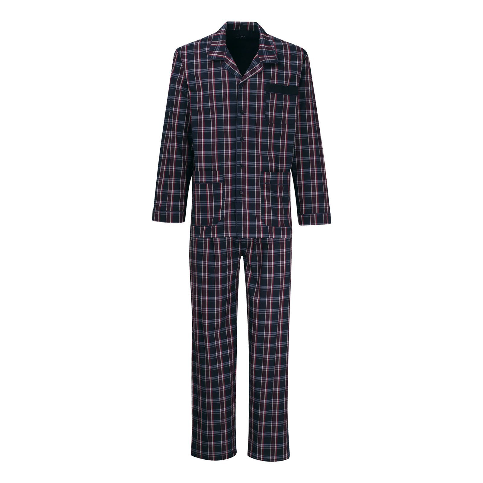GÖTZBURG Pyjama "Clubhouse", (2 tlg.), Langarm, V-Ausschnitt, mit Kragen, l günstig online kaufen