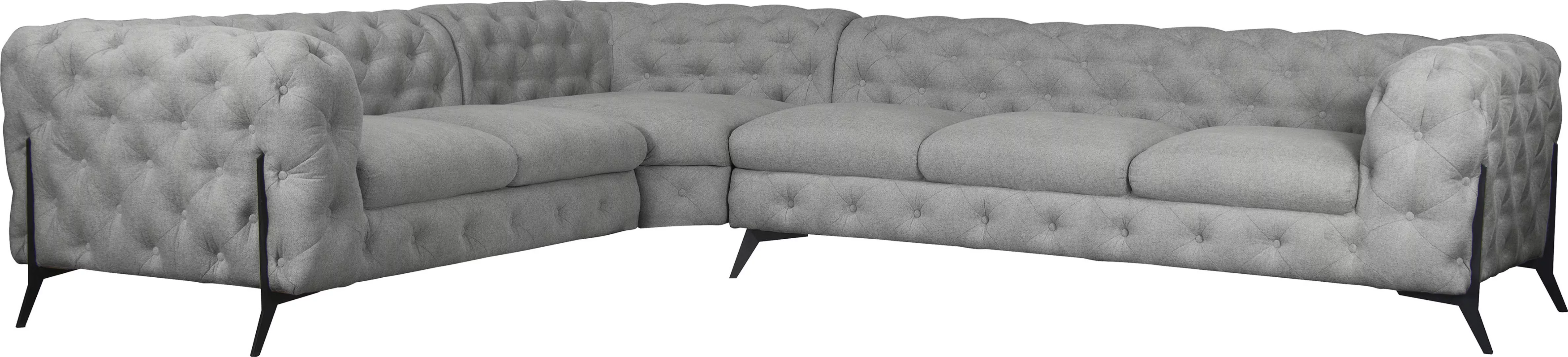 Leonique Chesterfield-Sofa "Amaury L-Form", großes Ecksofa, Chesterfield-Op günstig online kaufen