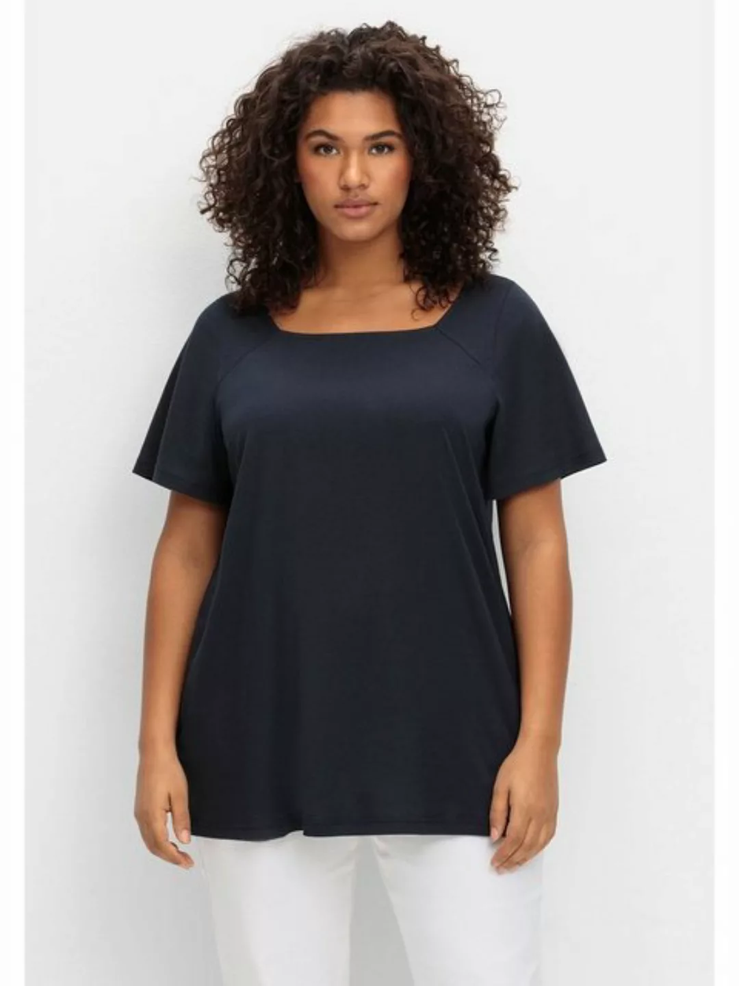 Sheego T-Shirt Große Größen mit Flügelärmeln und Karree-Ausschnitt günstig online kaufen