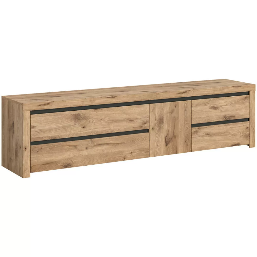 TV-Lowboard Woody Nox Oak Nachbildung anthrazit B/H/T: ca. 211x54x44 cm günstig online kaufen