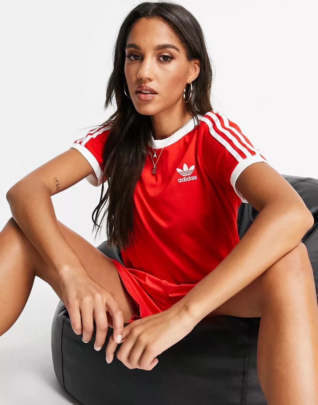 Adidas Originals 3 Stripes Kurzarm T-shirt 36 Red günstig online kaufen