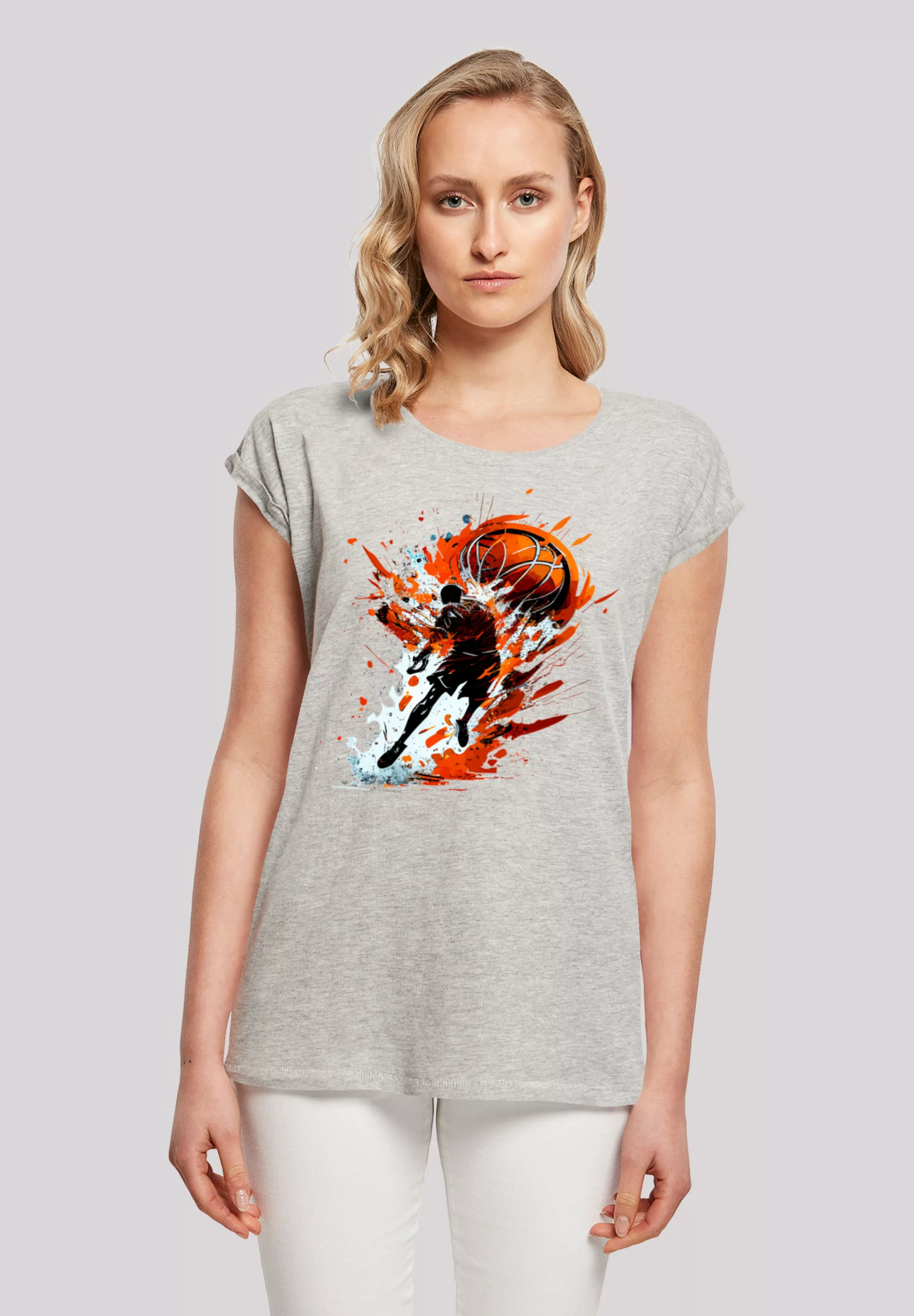 F4NT4STIC T-Shirt "Basketball Splash Orange Sport SHORT SLEEVE" günstig online kaufen