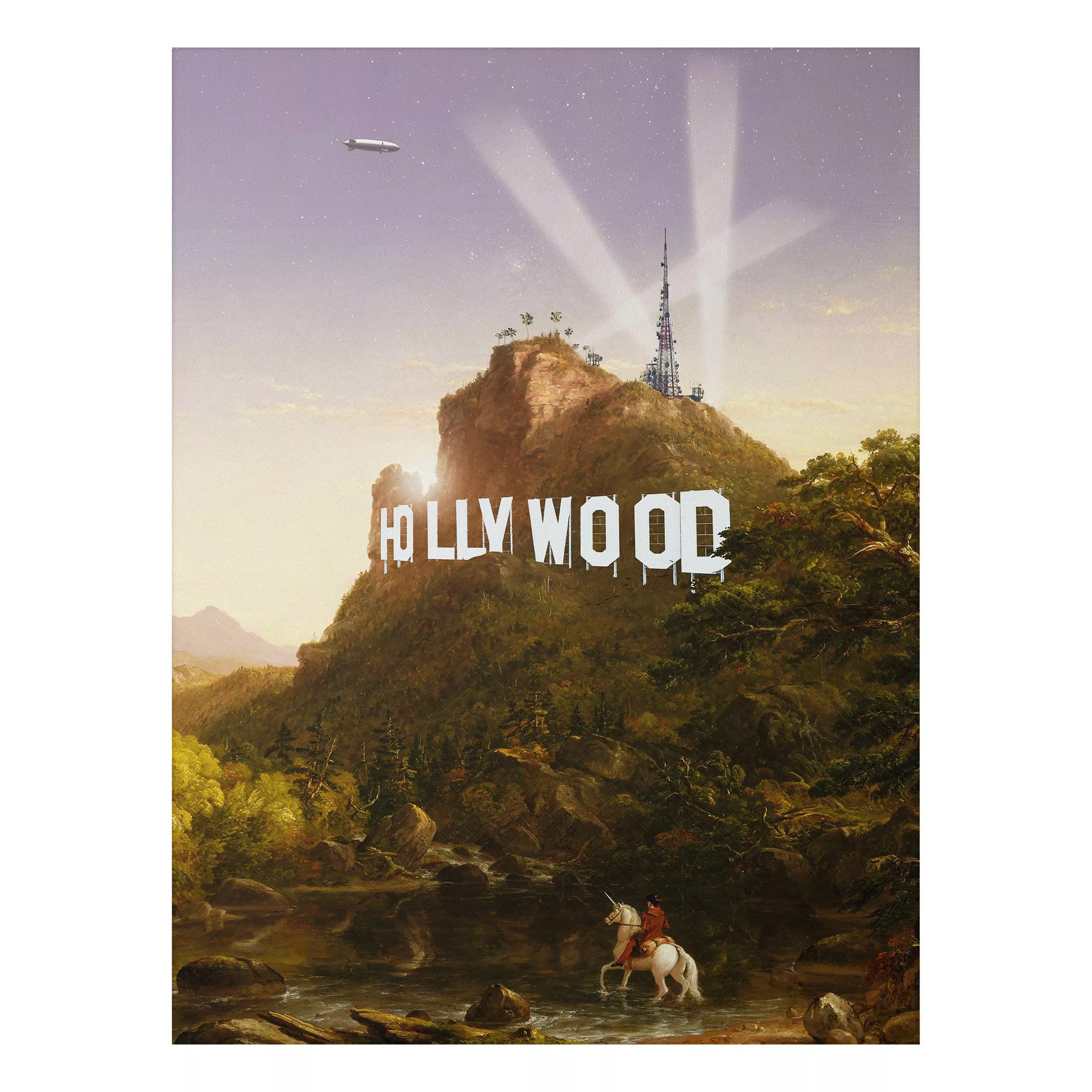 Alu-Dibond Bild Natur & Landschaft - Hochformat 3:4 Gemälde Hollywood günstig online kaufen