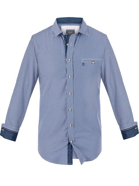 FUCHS Trachtenhemd Hemd Lukas blau kariert günstig online kaufen