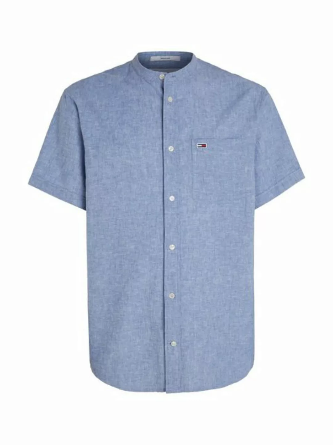 Tommy Jeans Kurzarmhemd TJM REG MAO LINEN BLEND SS SHIRT in melierter Optik günstig online kaufen