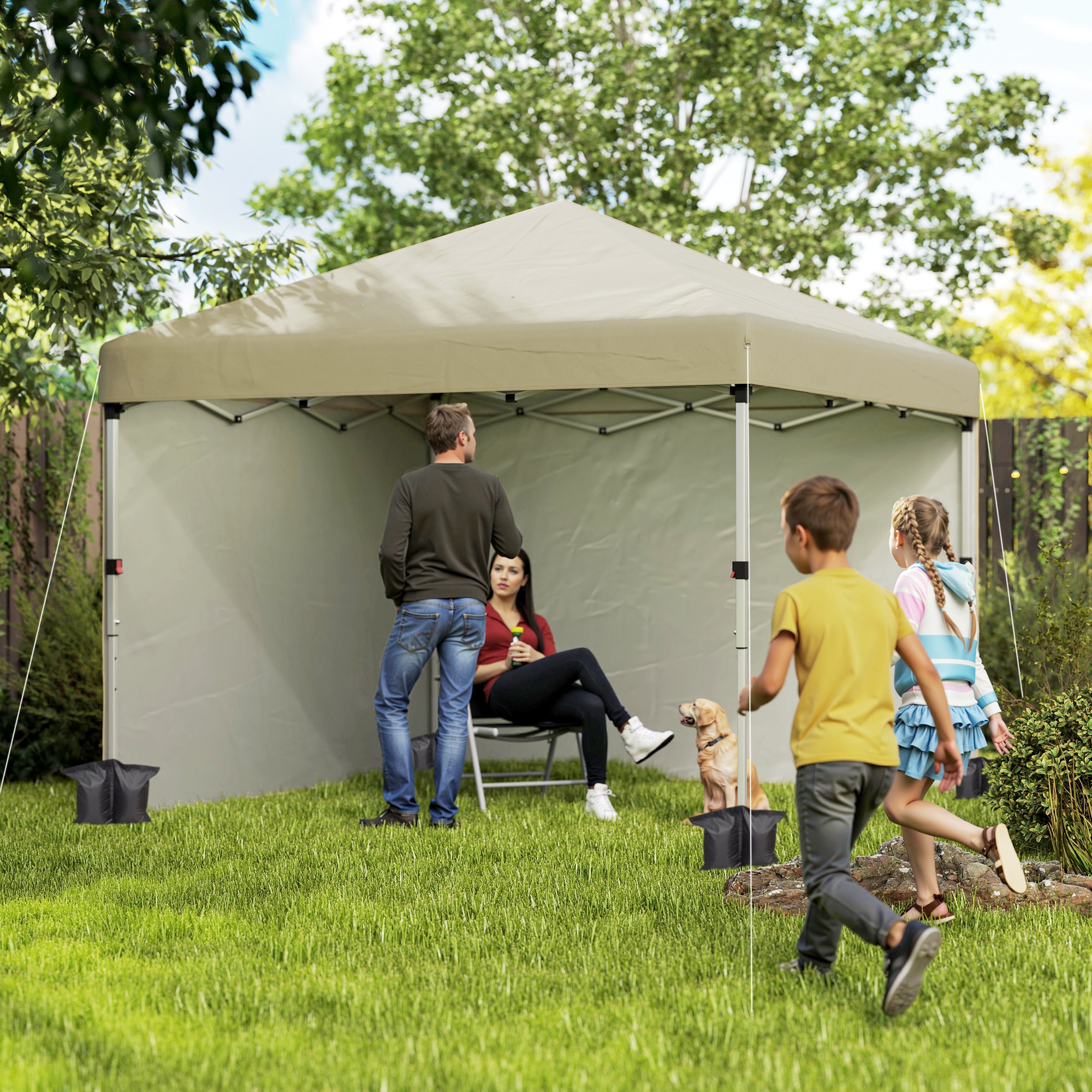 Outsunny Gartenpavillon Pop-Up faltbar höhenverstellbarer Pavillon UV 30+ 2 günstig online kaufen