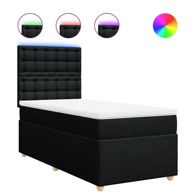 vidaXL Boxspringbett, Boxspringbett mit Matratze Schwarz 90x190 cm Stoff günstig online kaufen