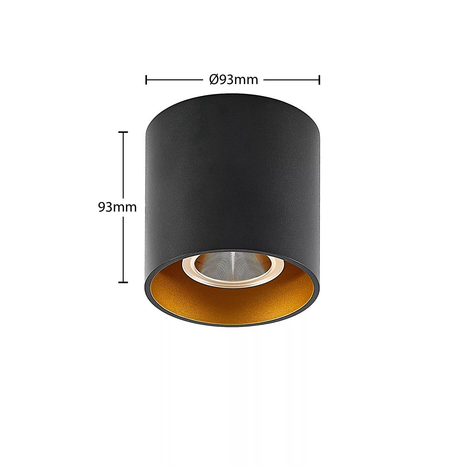Arcchio Zaki LED-Deckenleuchte, rund, schwarz günstig online kaufen