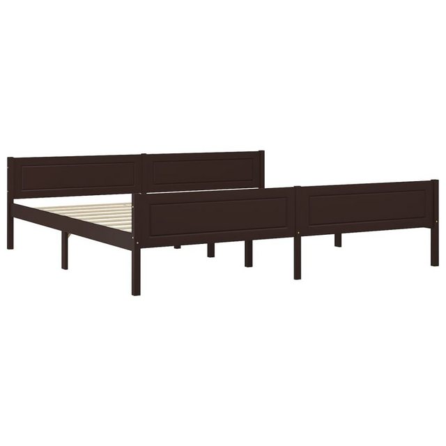 vidaXL Bettgestell Massivholzbett Kiefer Dunkelbraun 200x200 cm Doppelbett günstig online kaufen