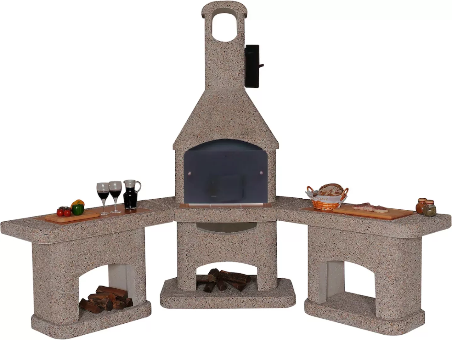 WELLFIRE Grillkamin "Außenküche Nova Quatro", BxTxH: 188x73x215 cm günstig online kaufen