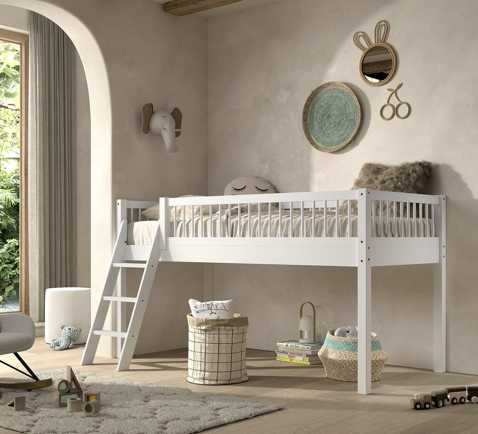 Home affaire Spielbett, (Made in Europe), aus massiver Eiche geölt, LF 90x2 günstig online kaufen