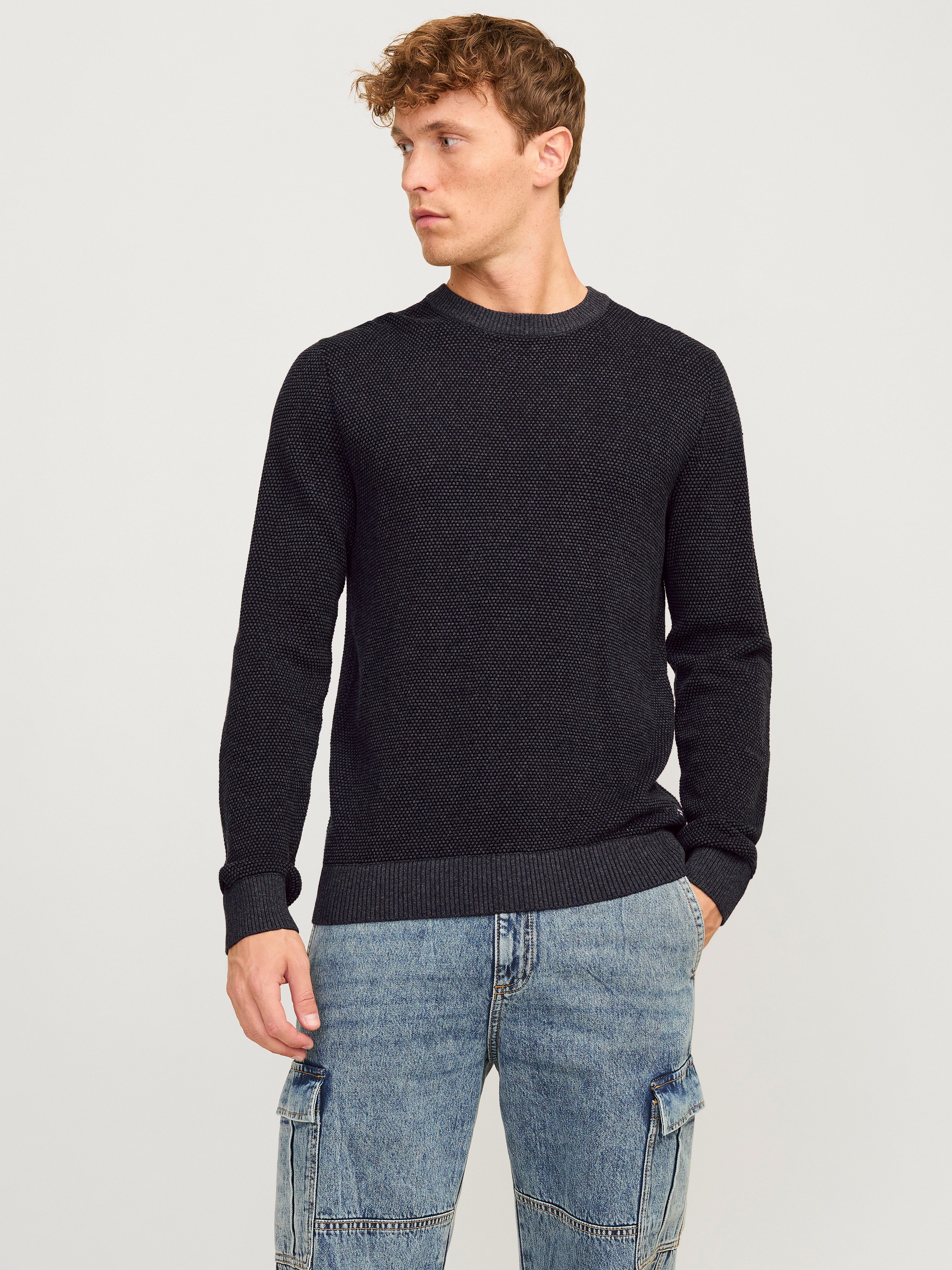 Jack & Jones Herren Rundhals Strickpullover JJEGLOBE KNIT CREW NECK - Regul günstig online kaufen
