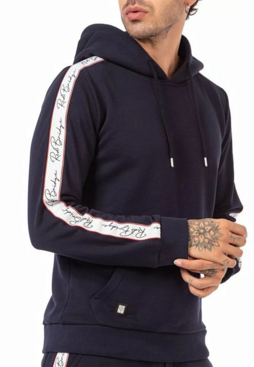 RedBridge Kapuzensweatshirt Kapuzenpullover mit Logoband Navyblau L günstig online kaufen
