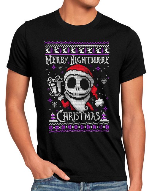 style3 T-Shirt Nightmare skellington jack christmas before ugly sweater wei günstig online kaufen