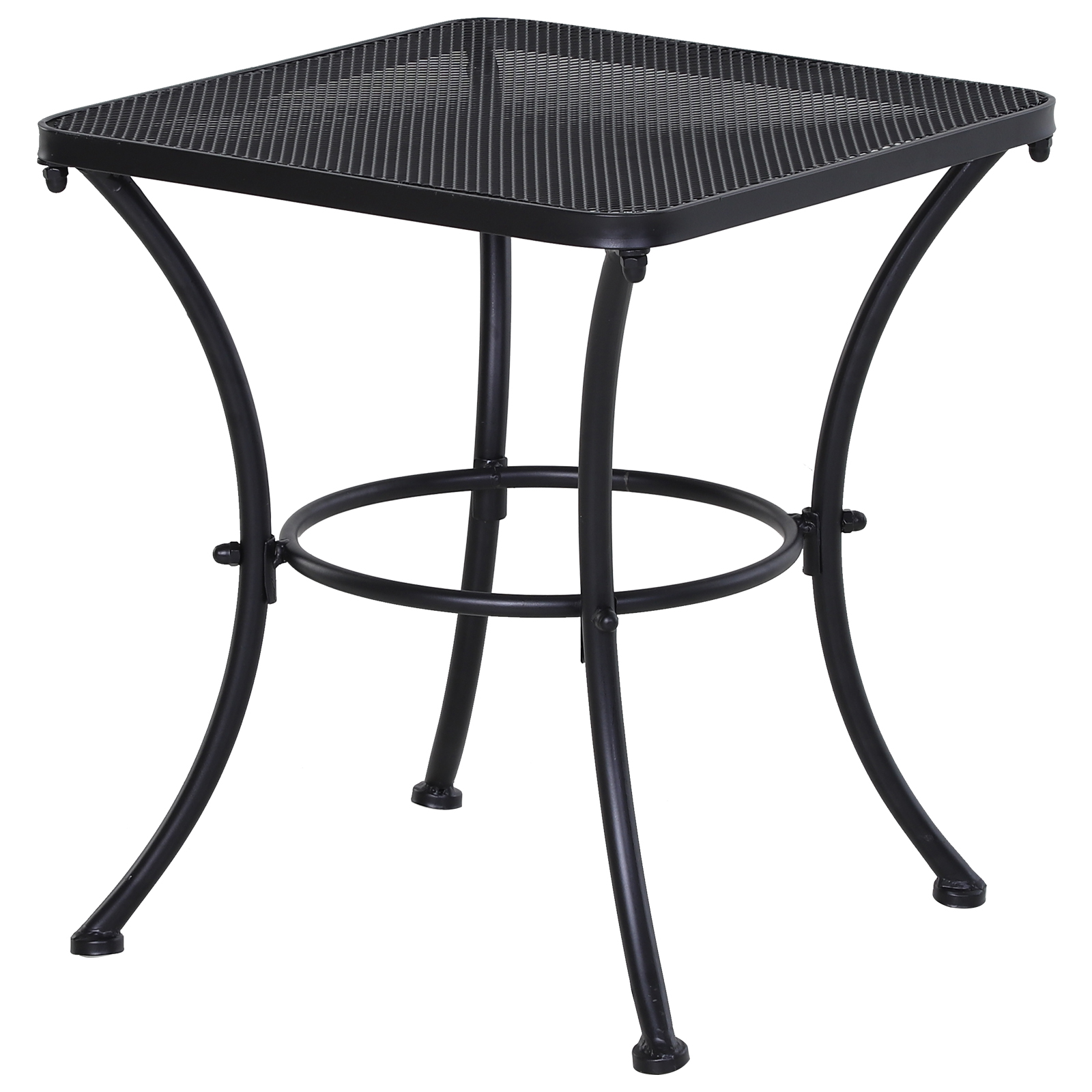 Outsunny Beistelltisch schwarzer Gartentisch 45x45x50cm Metall Balkontisch günstig online kaufen