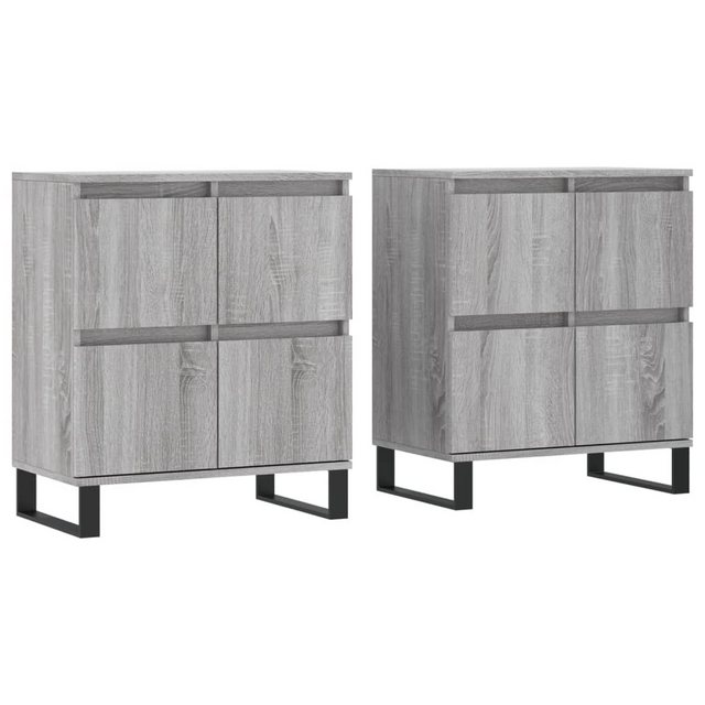 vidaXL Kleiderschrank Sideboards 2 Stk Grau Sonoma Holzwerkstoff günstig online kaufen