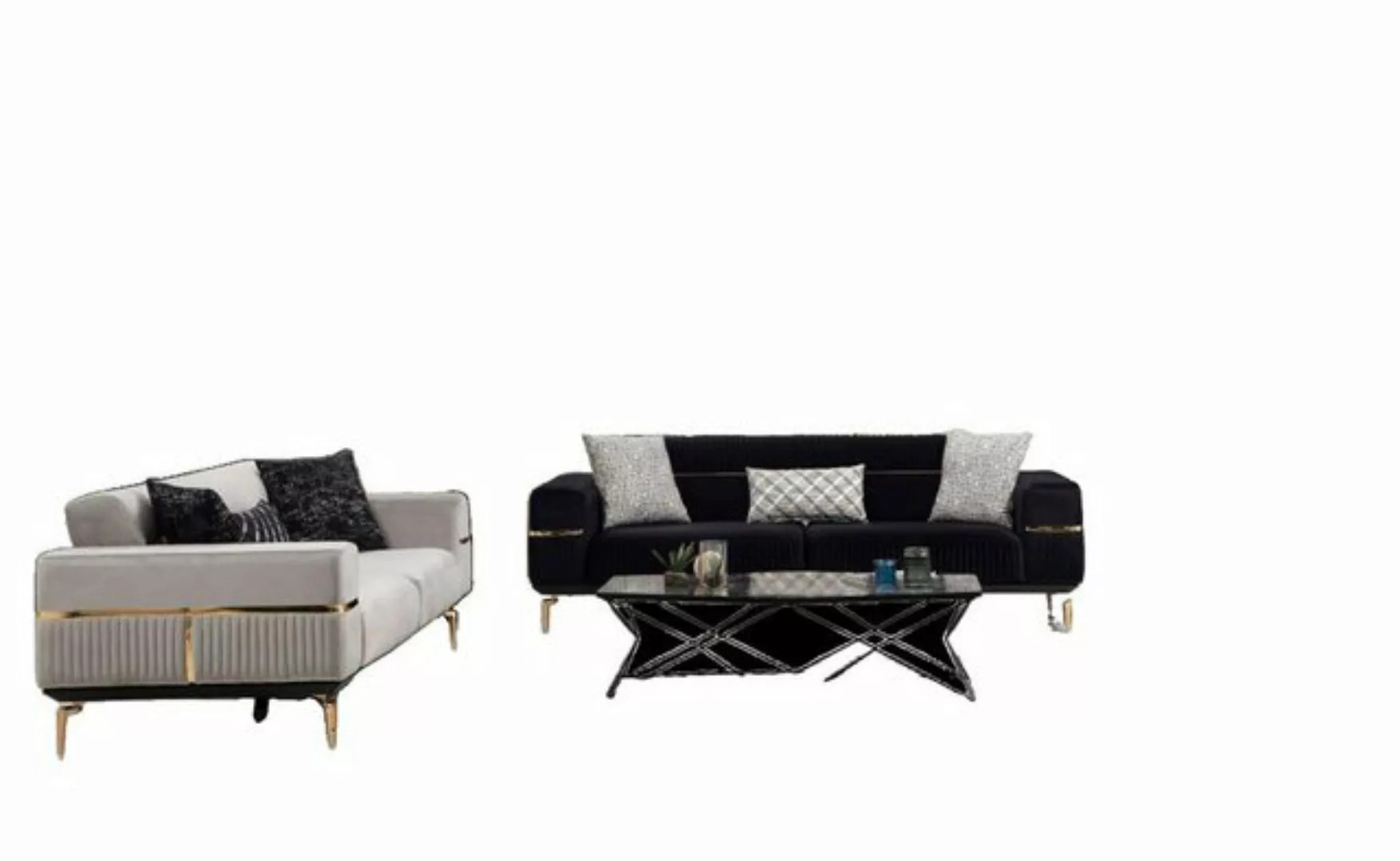 JVmoebel Polstergarnitur Luxus Sofagarnitur Sofa Polster Gruppe Sofas 3+3+1 günstig online kaufen