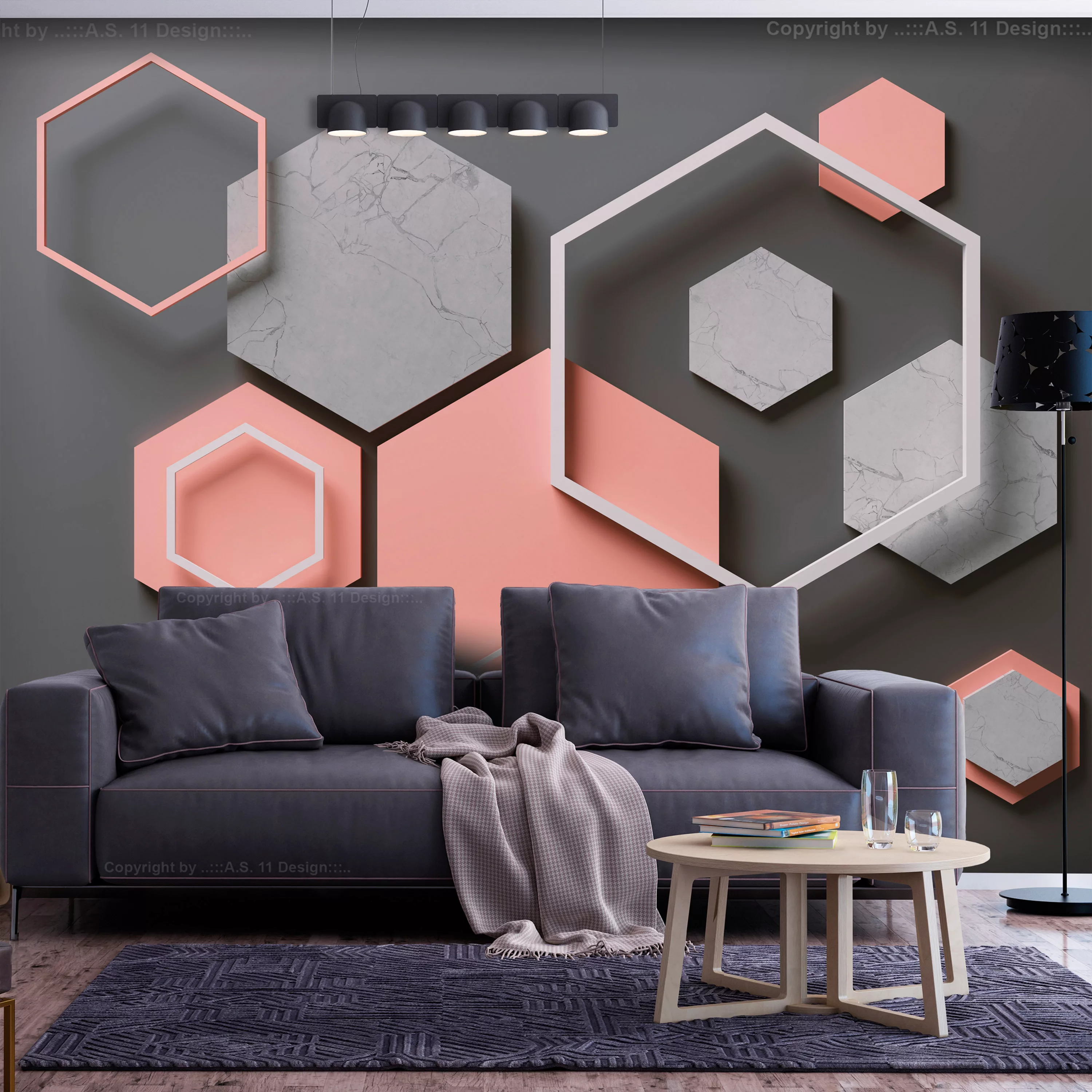 Selbstklebende Fototapete - Hexagon Plan günstig online kaufen