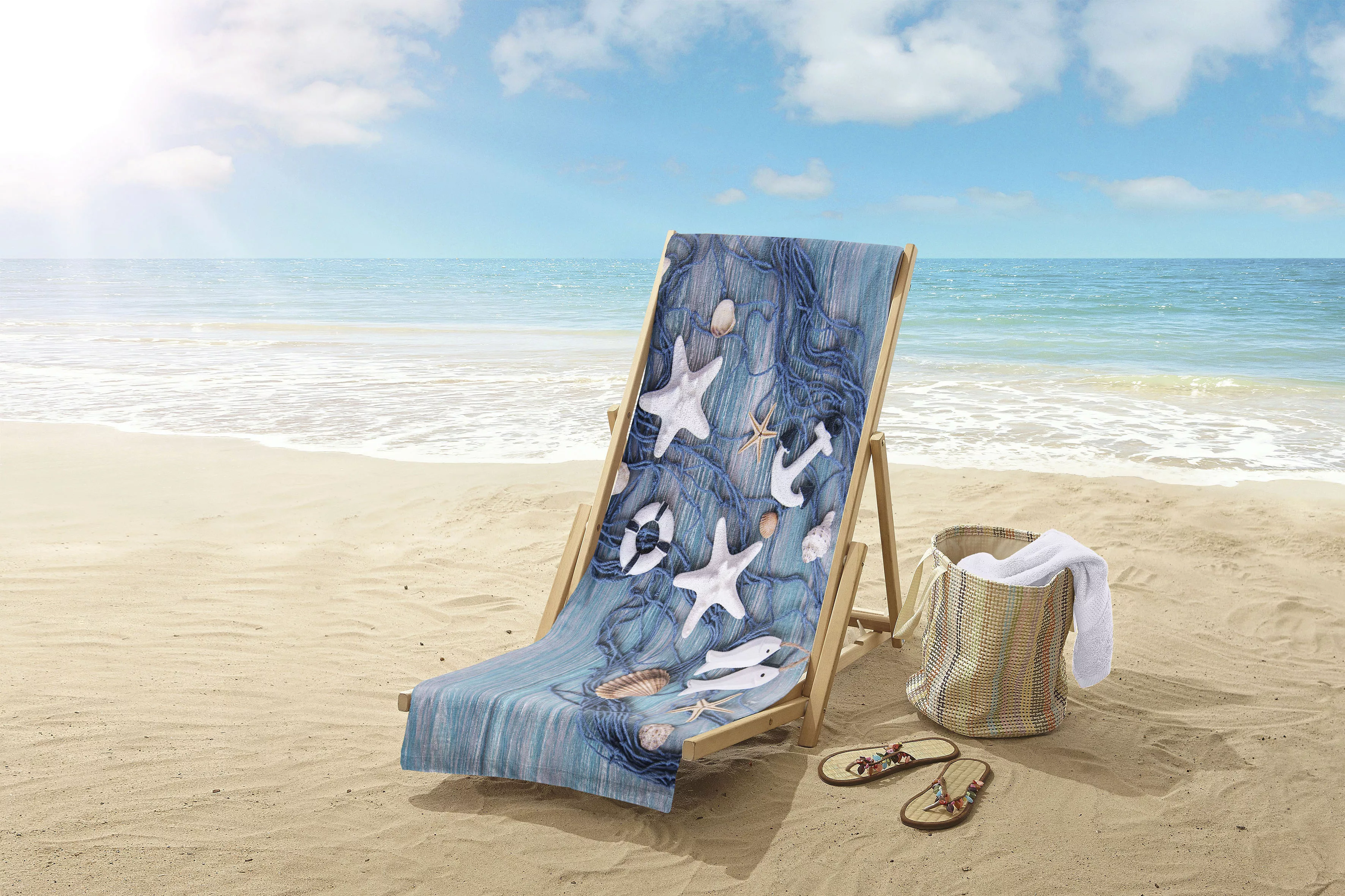 Strandtuch blau Polyester B/L: ca. 100x180 cm günstig online kaufen