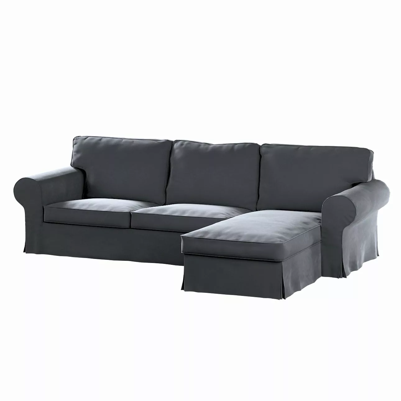 Bezug für Ektorp 2-Sitzer Sofa mit Recamiere, anthrazit, Ektorp 2-Sitzer So günstig online kaufen