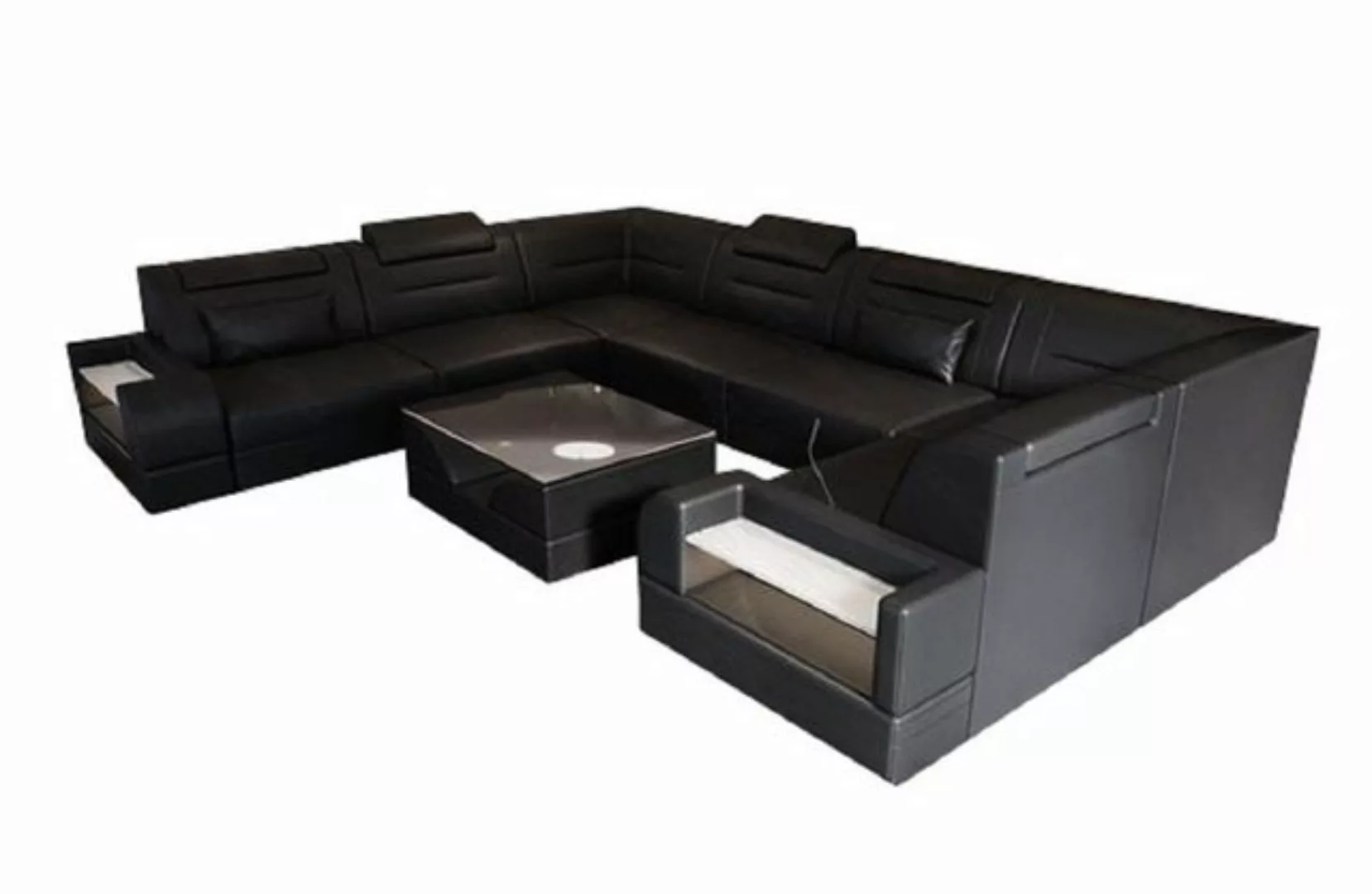 Sofa Dreams Wohnlandschaft Leder Designer Sofa Trivento U Form Ledersofa, C günstig online kaufen