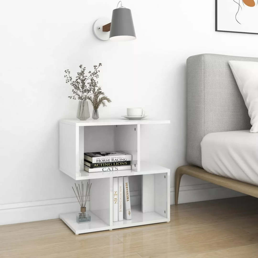 Nachttisch Hochglanz-weiß 50x30x51,5 Cm Spanplatte günstig online kaufen