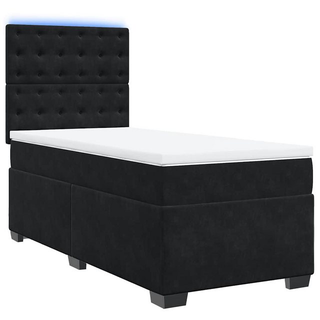 vidaXL Boxspringbett, Boxspringbett mit Matratze Schwarz 80x200 cm Samt günstig online kaufen