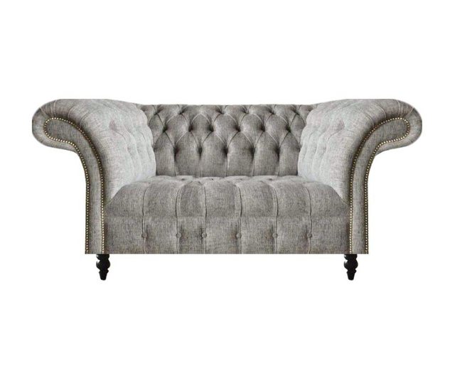 JVmoebel Chesterfield-Sofa Design Sofa Couch Zweisitzer Grau Sitzmöbel Wohn günstig online kaufen