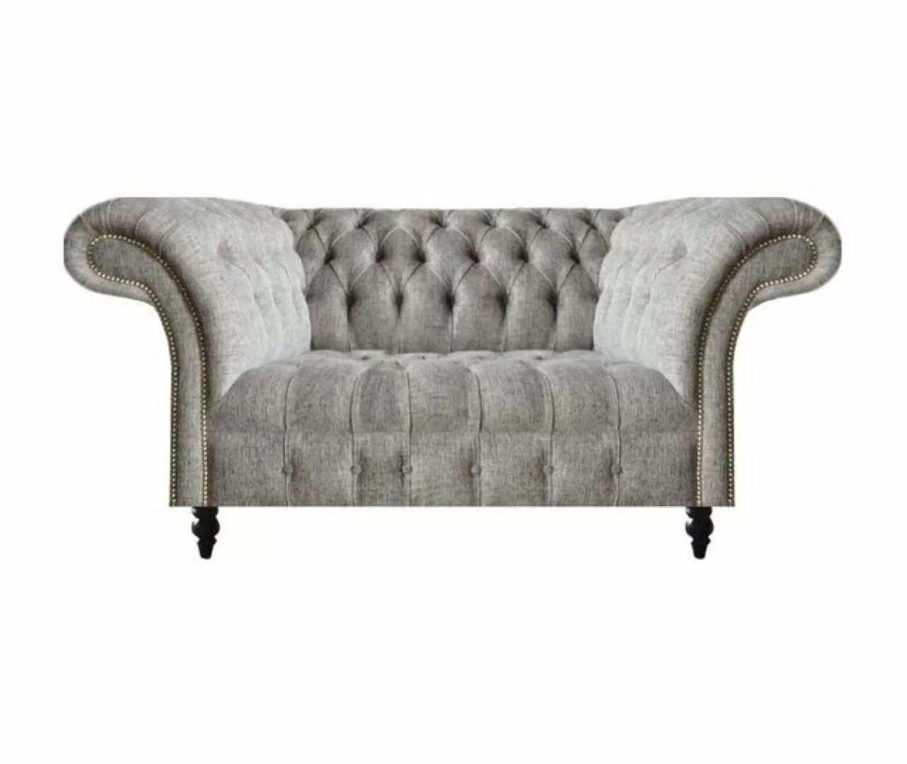 JVmoebel Chesterfield-Sofa Design Sofa Couch Zweisitzer Grau Sitzmöbel Wohn günstig online kaufen