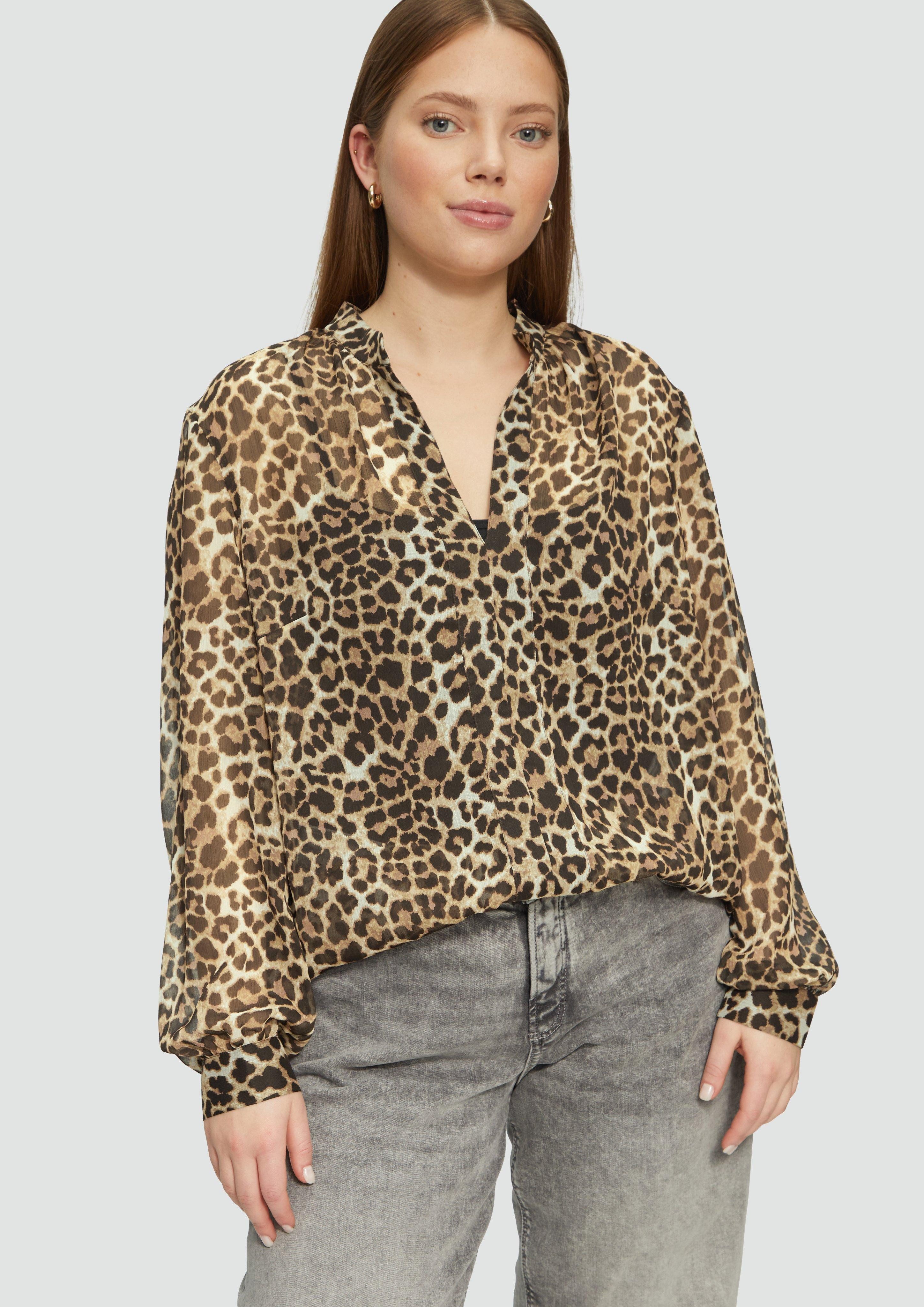 QS Langarmbluse Leicht transparente Chiffonbluse mit günstig online kaufen