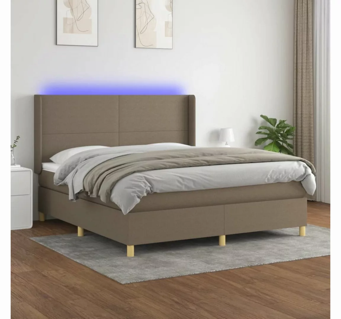 vidaXL Boxspringbett Bett Boxspringbett mit Matratze und LED Stoff (160 x 2 günstig online kaufen