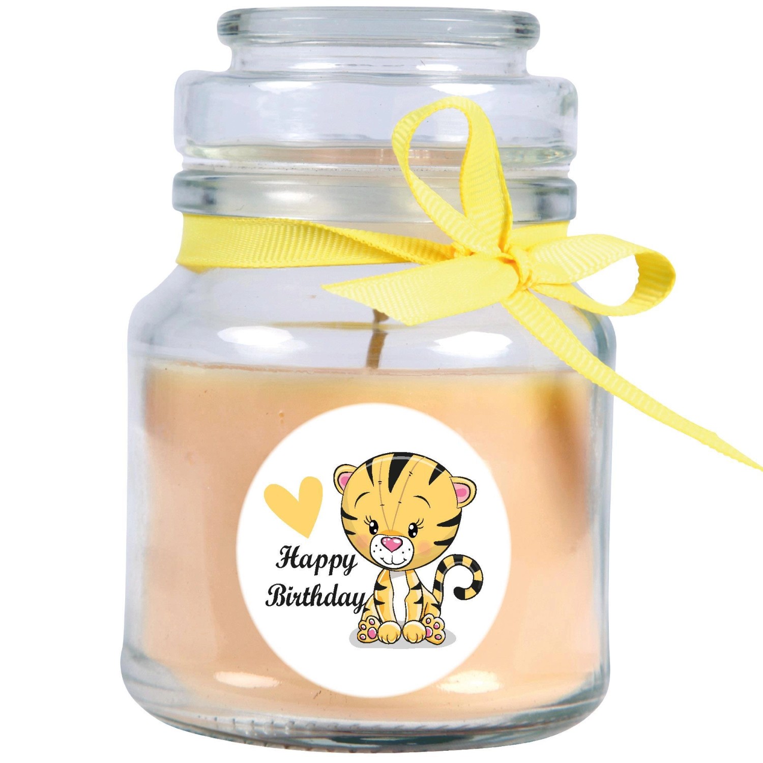 HS Candle Duftkerze & Glas Happy Birthday Bonbon Vanille Tiger günstig online kaufen