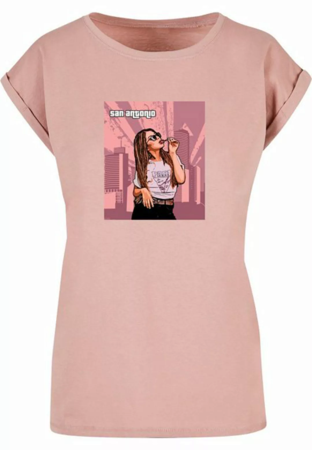 Merchcode T-Shirt Merchcode Damen Ladies Grand - San Antonio Extended Shoul günstig online kaufen