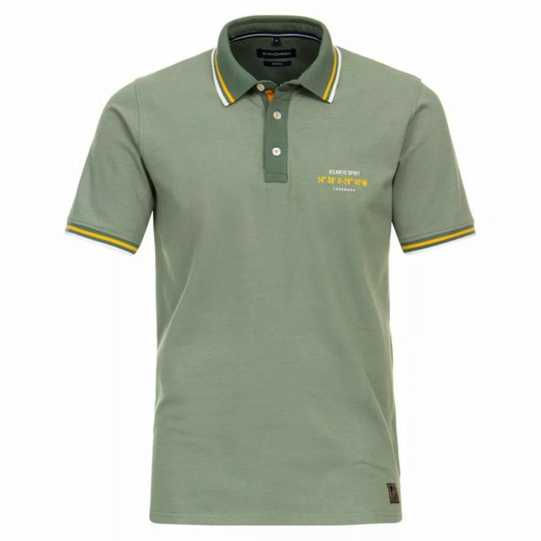 CASAMODA Poloshirt Große Größen Herren Poloshirt Stretch grün melange modis günstig online kaufen