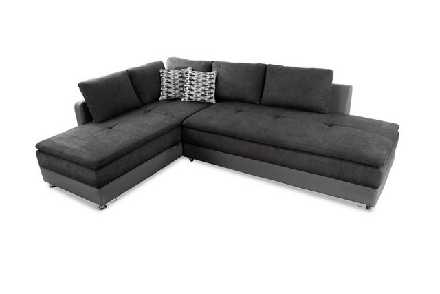 luma-home Ecksofa 15106, Dauerschläfer-Doppelbett 306x223 cm, Schwenkteil r günstig online kaufen